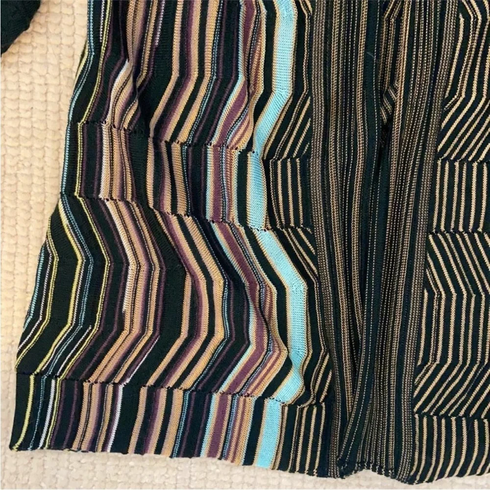 Missoni Stripe Woven Merino Wool Blend Open Sweater Cardigan Duster Sz40 US4 szS - Picture 5 of 10